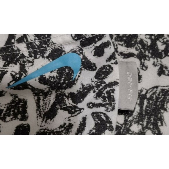 Nike Dri-Fit Womens Medium Shirt Black White Work It Out Short Sleeve Crew Neck - Picture 4 of 7